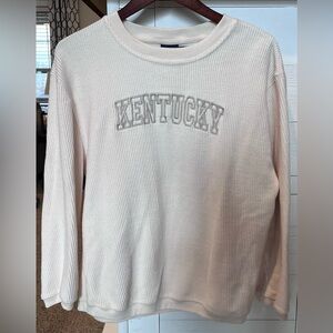 Kentucky corded long sleeve shirt sweater size medium Cream